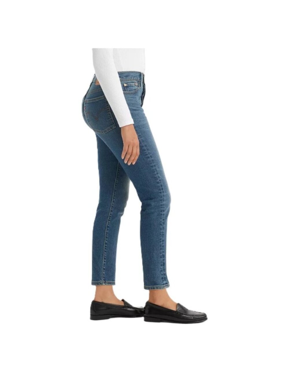 Women's Levi's Wedgie Straight Jeans Button Fly Cropped Maximum Effort 32 x 28 - Picture 2 of 6